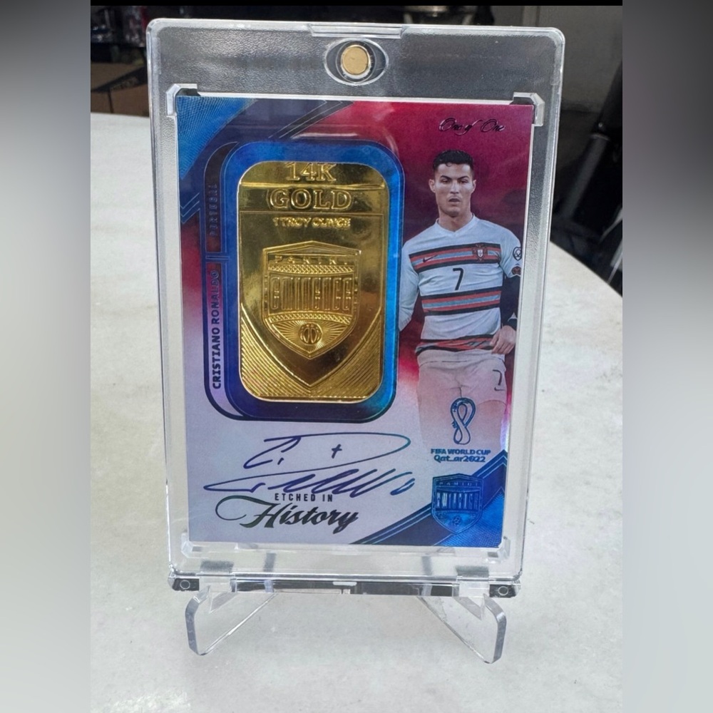 Cristiano Ronaldo 1oz bar autographed auto signature signed refractor